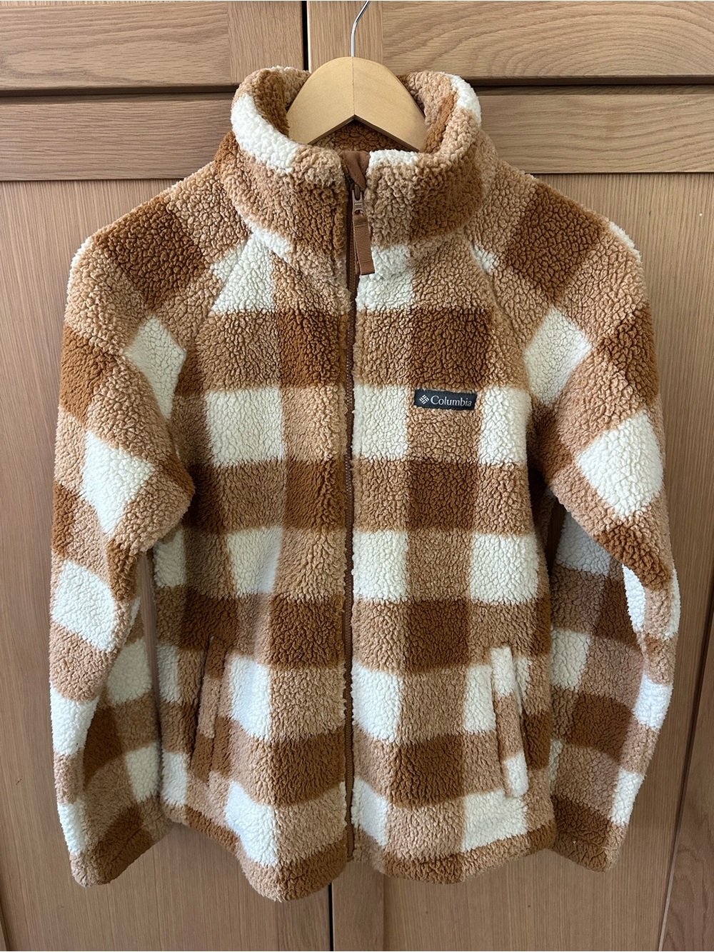 Columbia Tan & Cream Sherpa Fleece Jacket Size XS